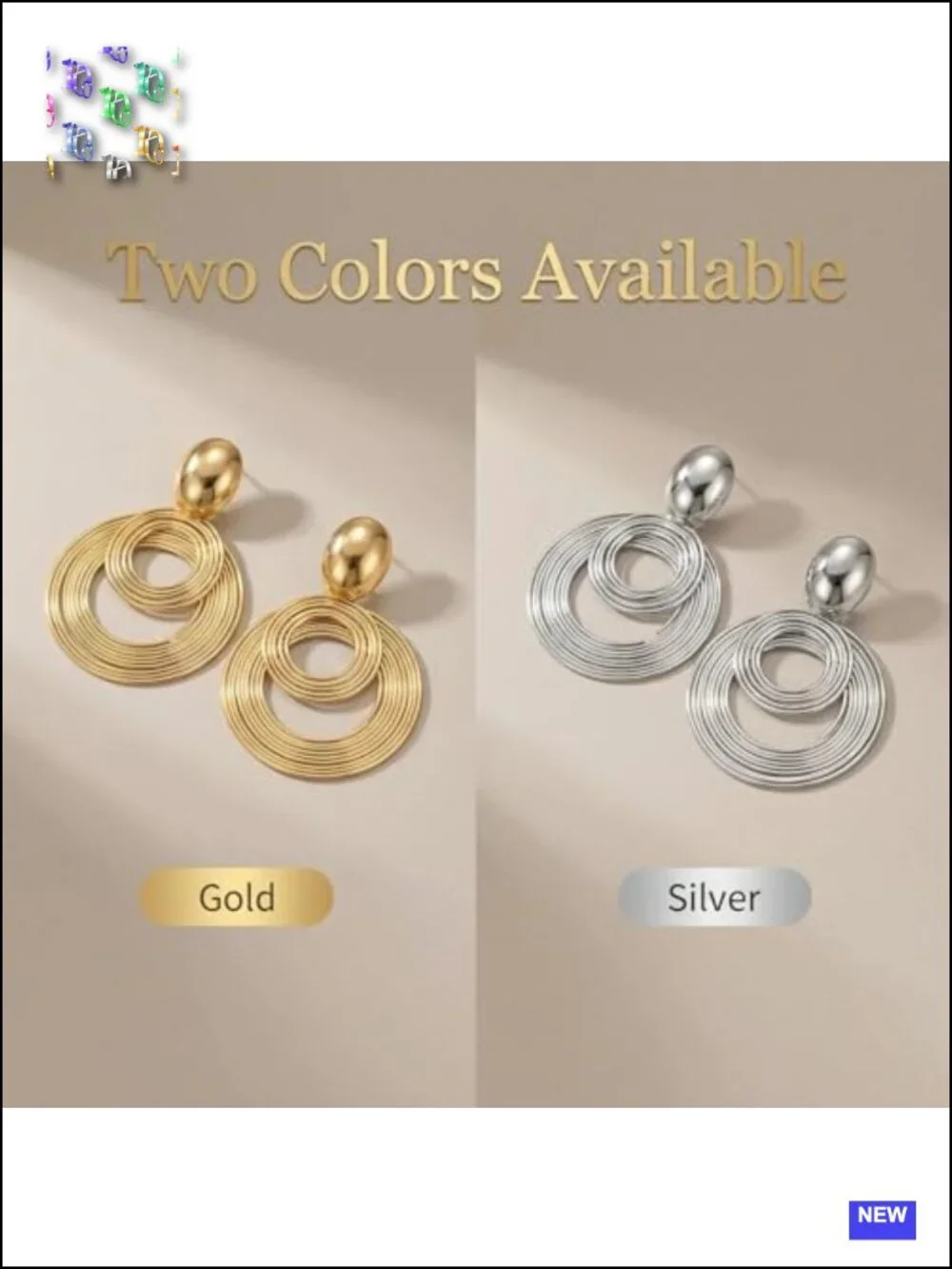 Round Multi-Layer Spiral Statement Earrings, Chunky Oversized Circular Dangle